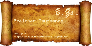 Breitner Zsuzsanna névjegykártya